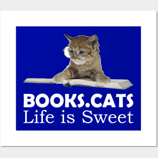 Books. Cats. Life is Sweet Posters and Art